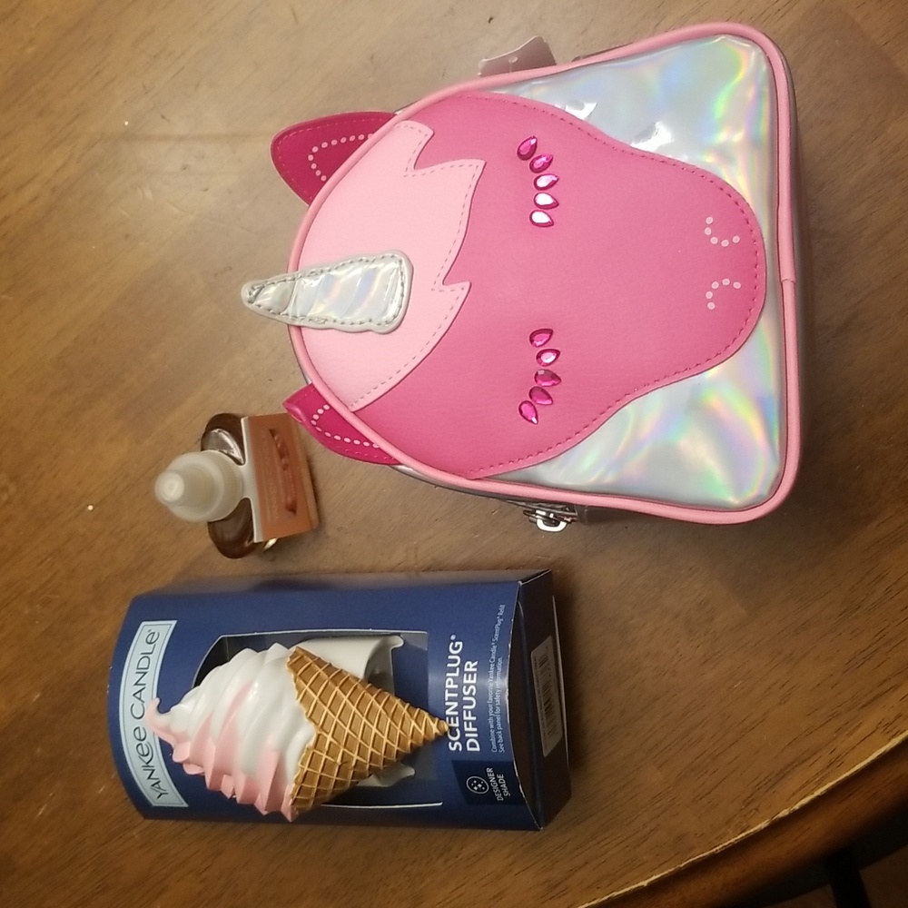 Mini Unicorn backpack & Ice Cream ScentPlug Diffuser and refill pictured